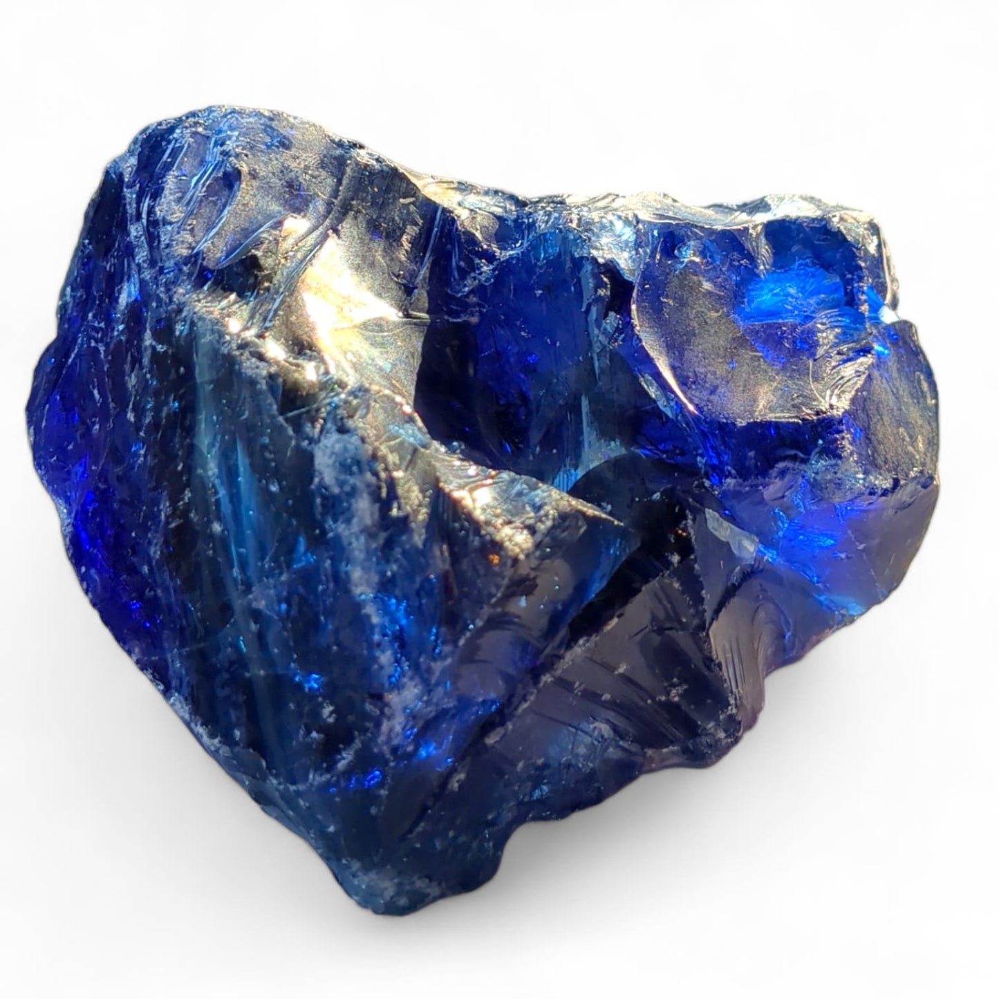 Cobalt Blue Art Glass Cullet Glowing Translucent Manganese Slag #4GX105