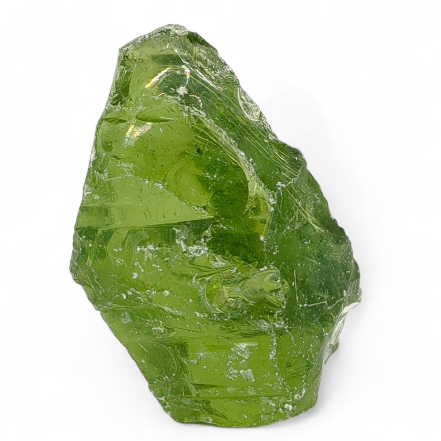 Emerald Green Art Glass Cullet Translucent Slag Glass #4XL89