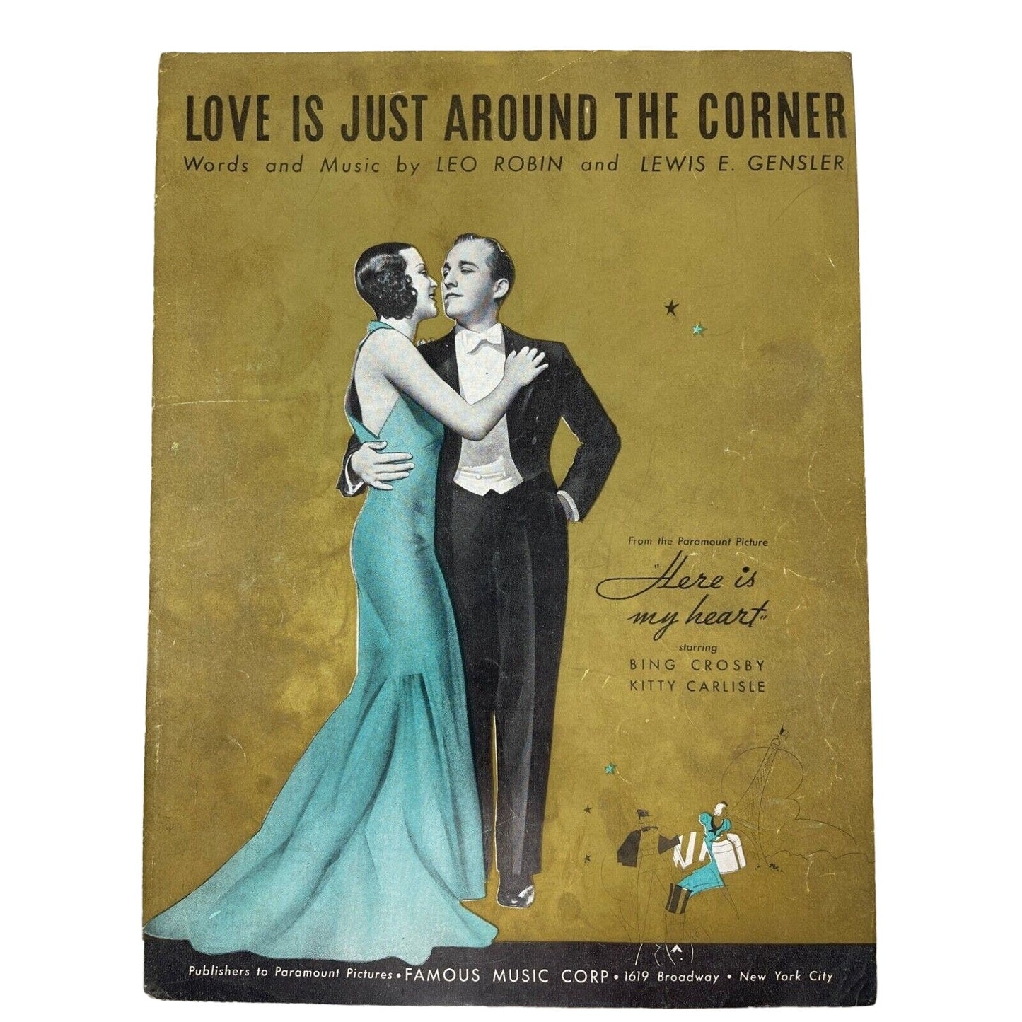 1934 Love Is Just Around The Corner Sheet Music Robin Gensler Here is My Heart