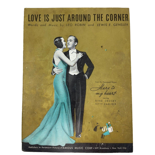 1934 Love Is Just Around The Corner Sheet Music Robin Gensler Here is My Heart