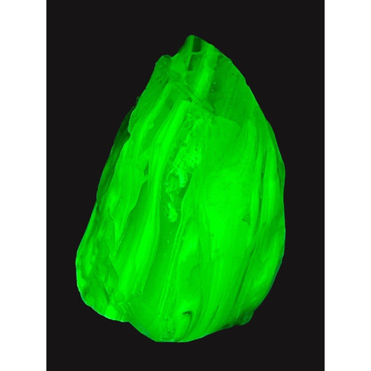 Custard and Clear Art Glass Cullet Layered Glowing Uranium Slag #GLXL2356