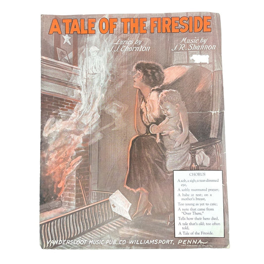 1918 A Tale Of The Fireside Sheet Music Military Hero Lost Ghost
