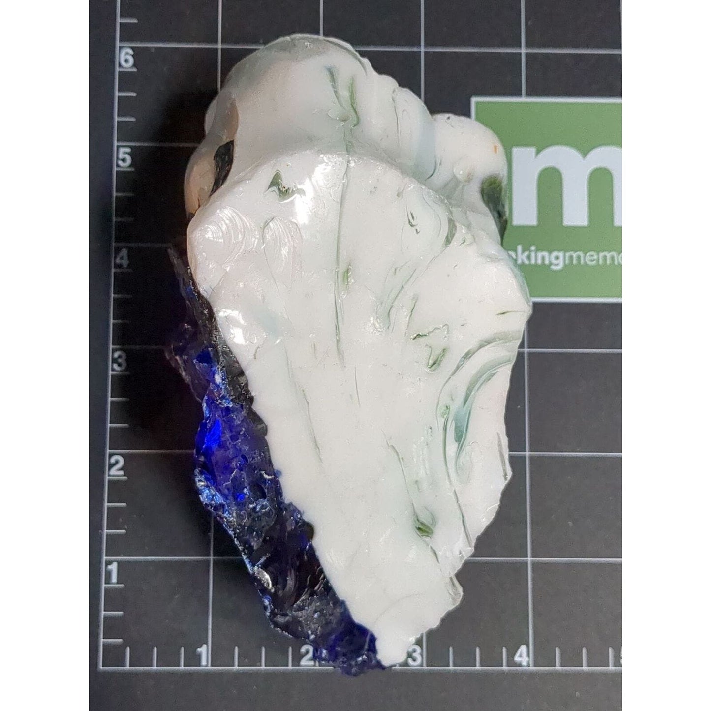 Cobalt Blue Milk Glass Art Glass Cullet Manganese Glowing Swirl Slag #4GX49