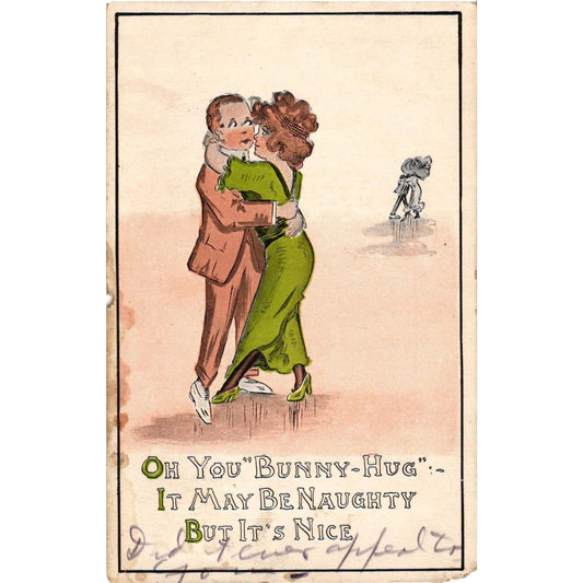 Oh You Bunny Hug Naughty Nice T P & Co NY Series No 228 Postcard Posted 1914